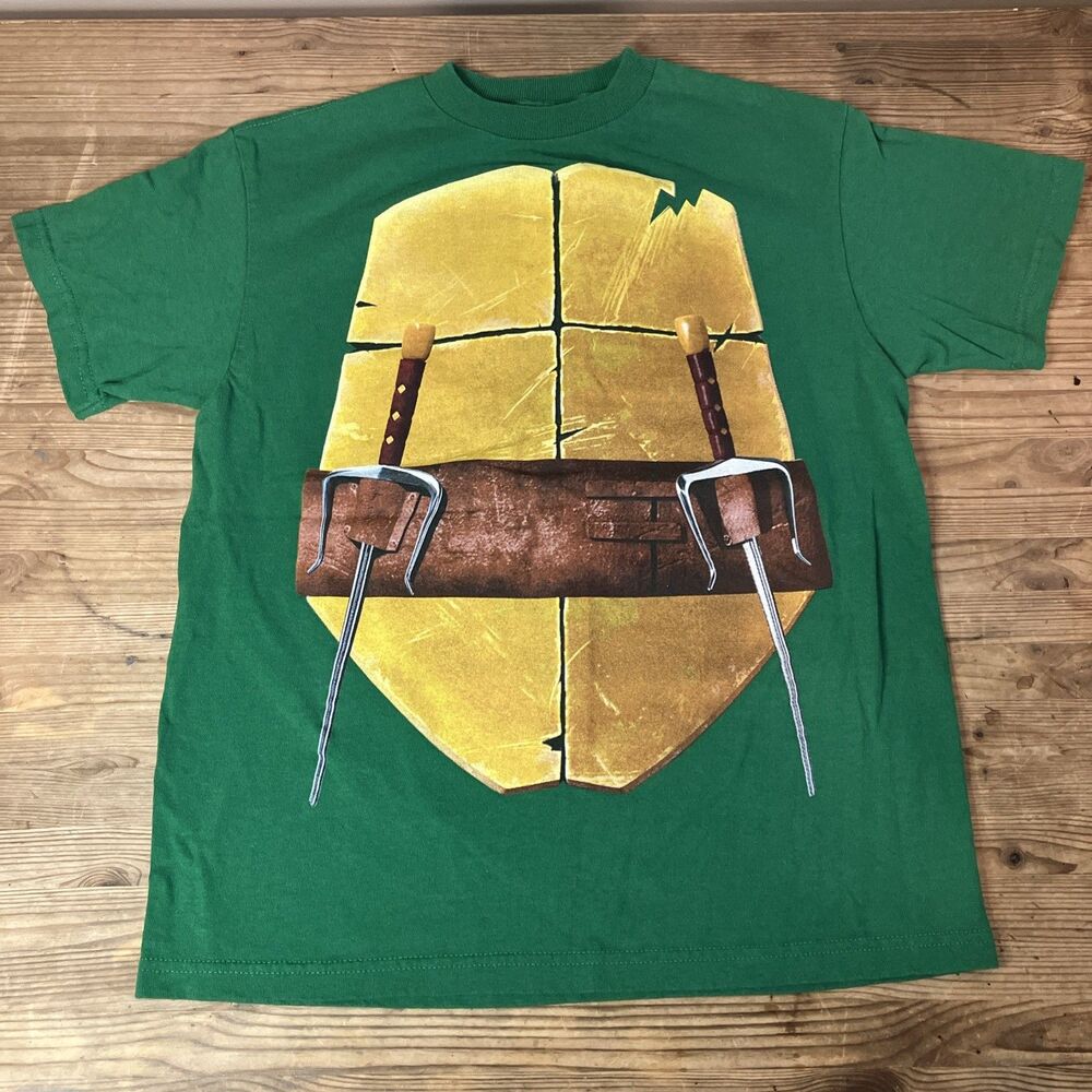 TNMT Teenage Mutant Ninja Turtles Tee T-Shirt Size L Youth DOUBLE SIDED HTF 2013